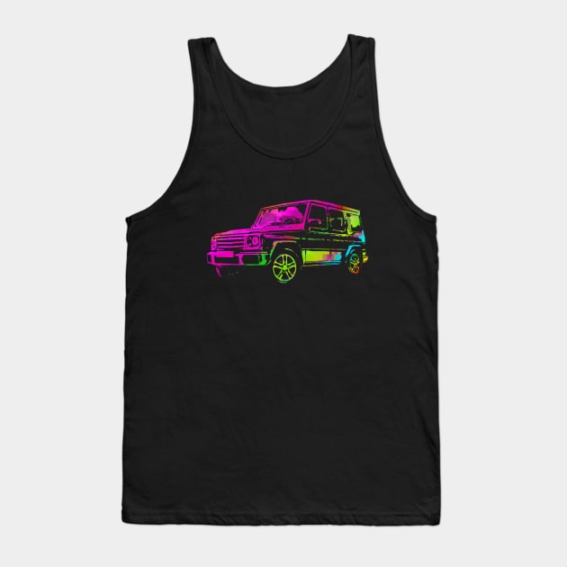 G wagon abstract pixeleted psychedelic colorful design Tank Top by WOS